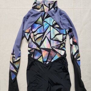 Weissman Shattered Glass Broken Sorrow Long Sleeve Dance Biketard Girls Size IC